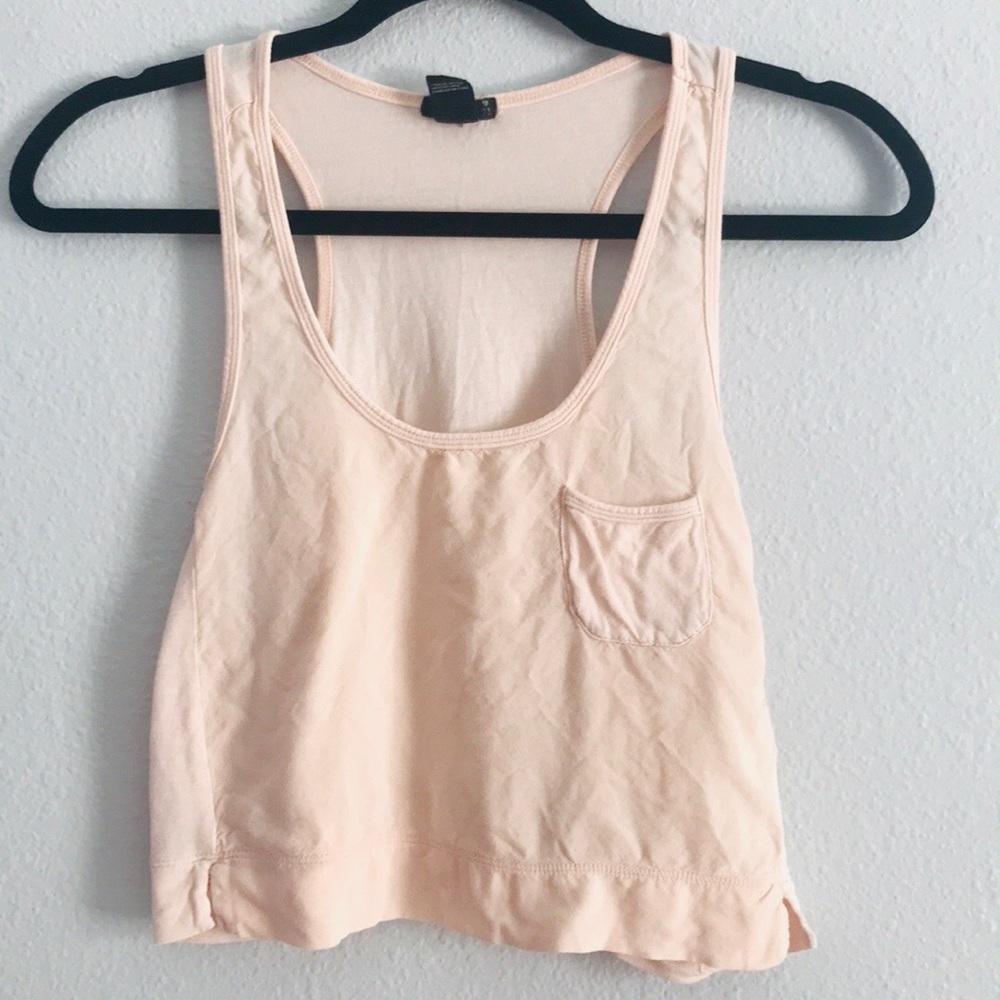 SOLD Peach Crop Top Tank